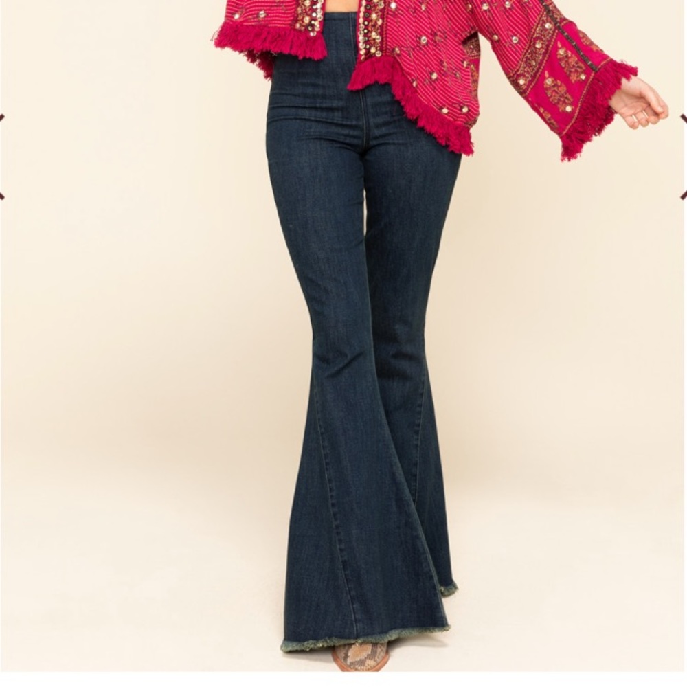 Show Me Your MuMu Dark Indigo High-Rise Flare Jeans
